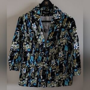 NEW w tags Amanda Collection 3/4 sleeve abstract blazer, M